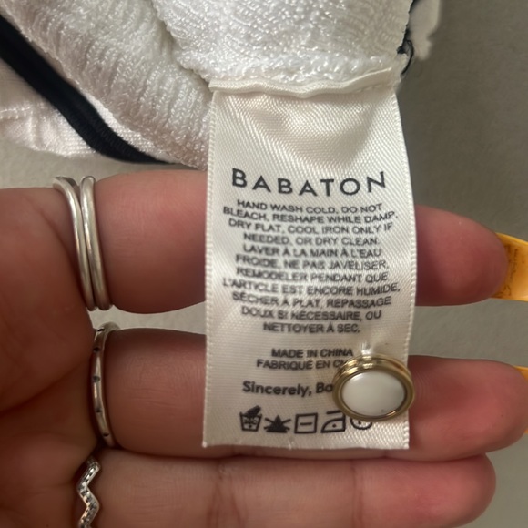 Babaton White/Black Crop Top with Gold Hardware - Picture 4 of 4